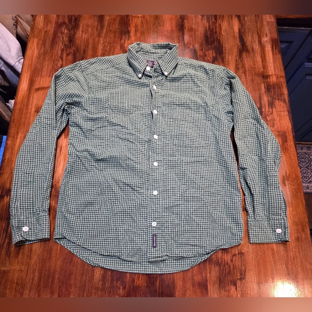 Vtg Abercrombie Fitch Shirt Mens Small Green Plaid Preppy Y2K Muscle